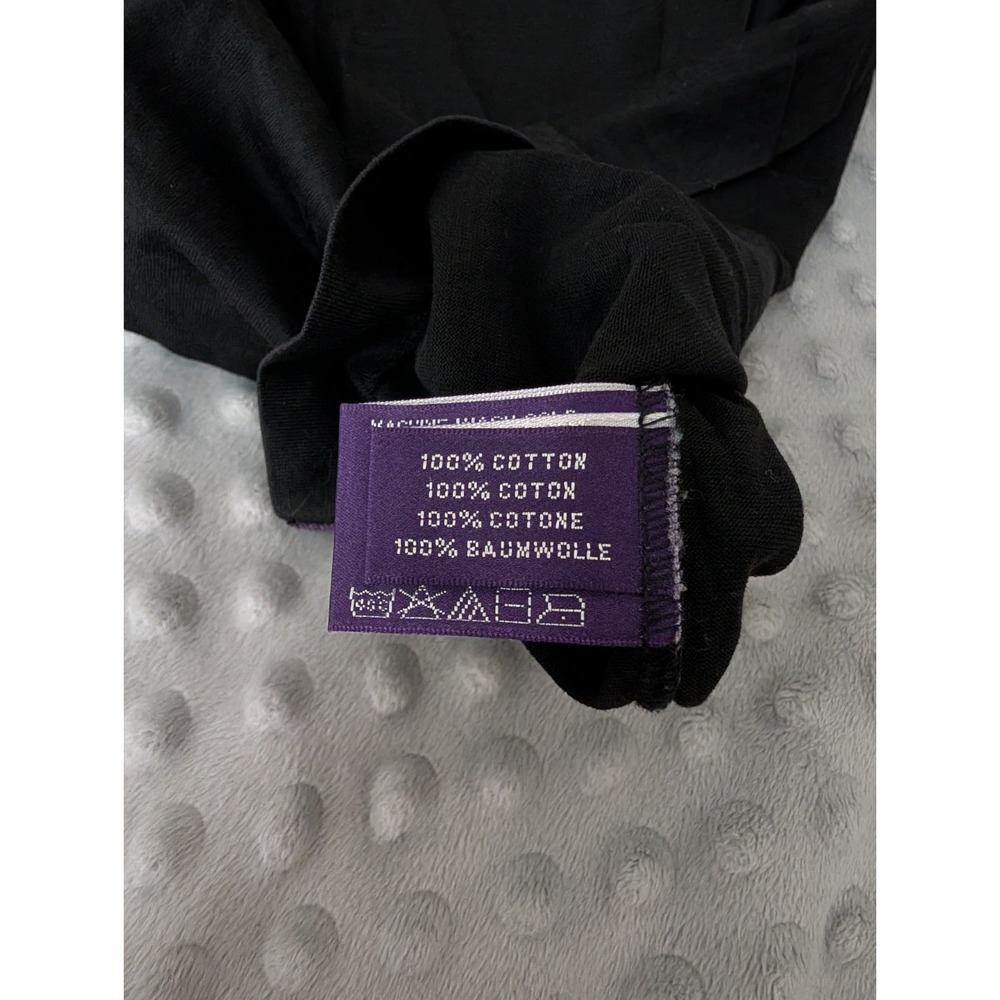 Ralph Lauren Purple Label Crewneck T-Shirt Men's XL Short Black Made In Italy - Picture 9 of 9